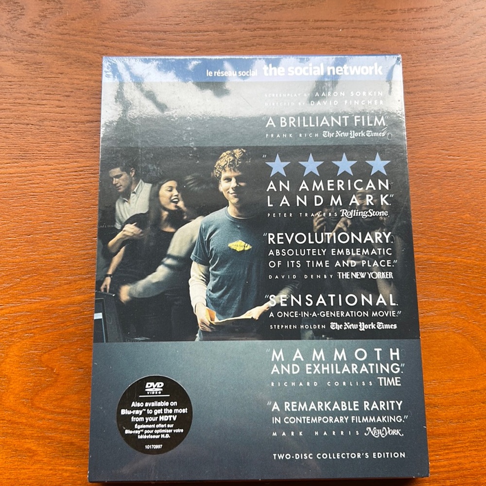 New in package, The Social Network DVD.